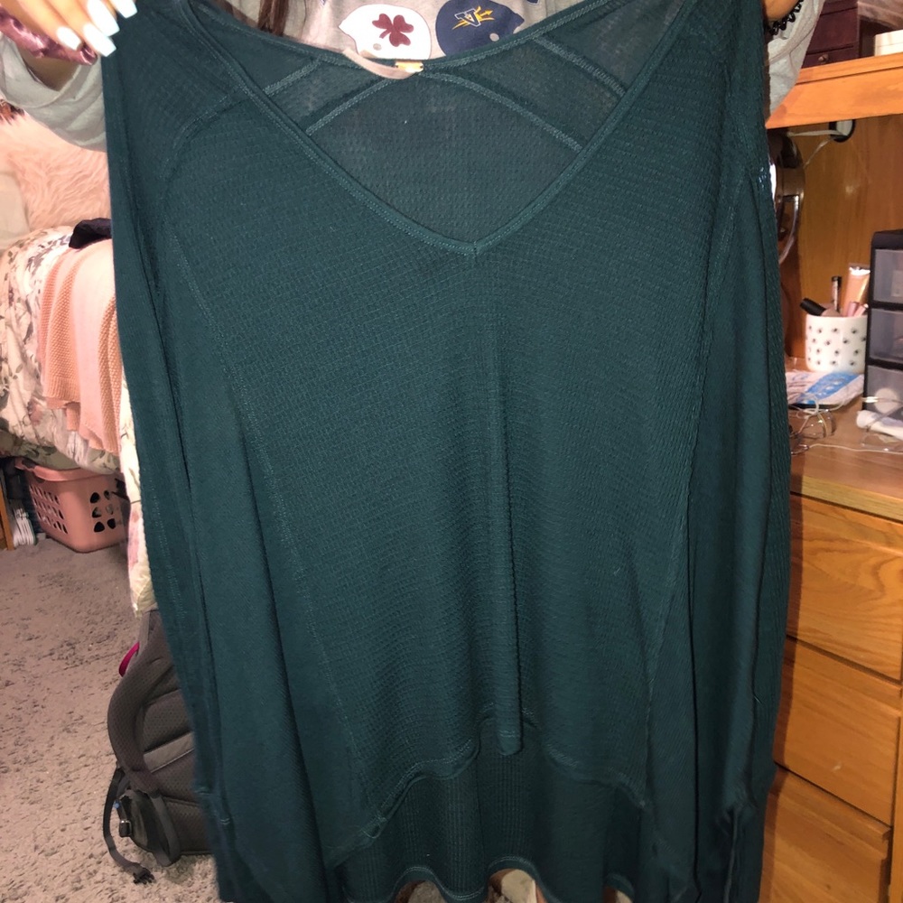 Free People Waffle Shirt